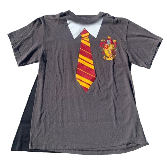 Harry Potter Gryffindor Costume T-Shirt with Cape - Grey/Multi - Unisex L/G - Picture 1 of 8